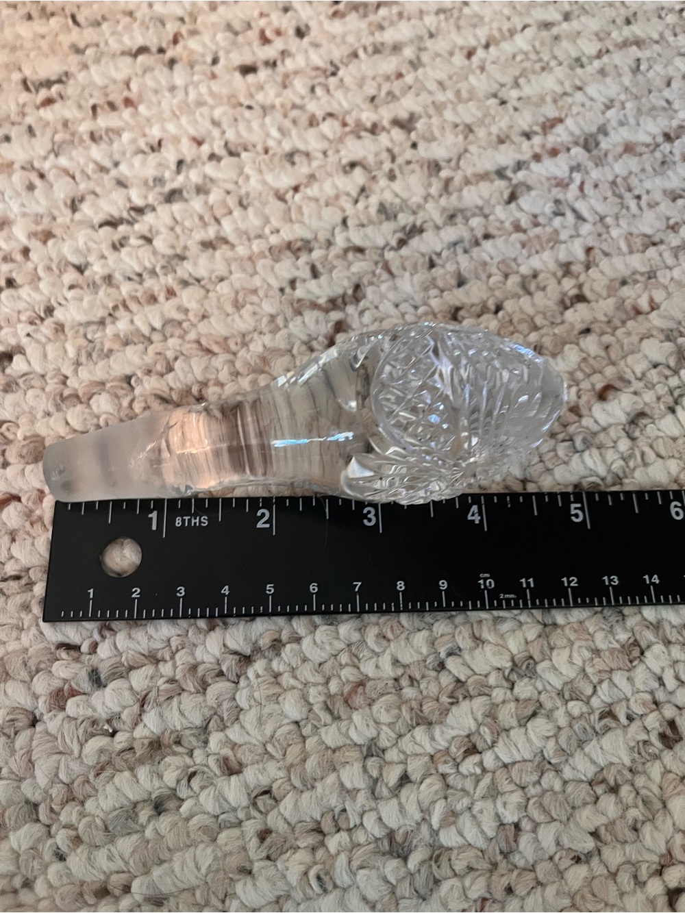 Large 15” Vintage Crystal Cut Glass Decanter Stopper Etched Star Burst Design - Picture 10 of 12